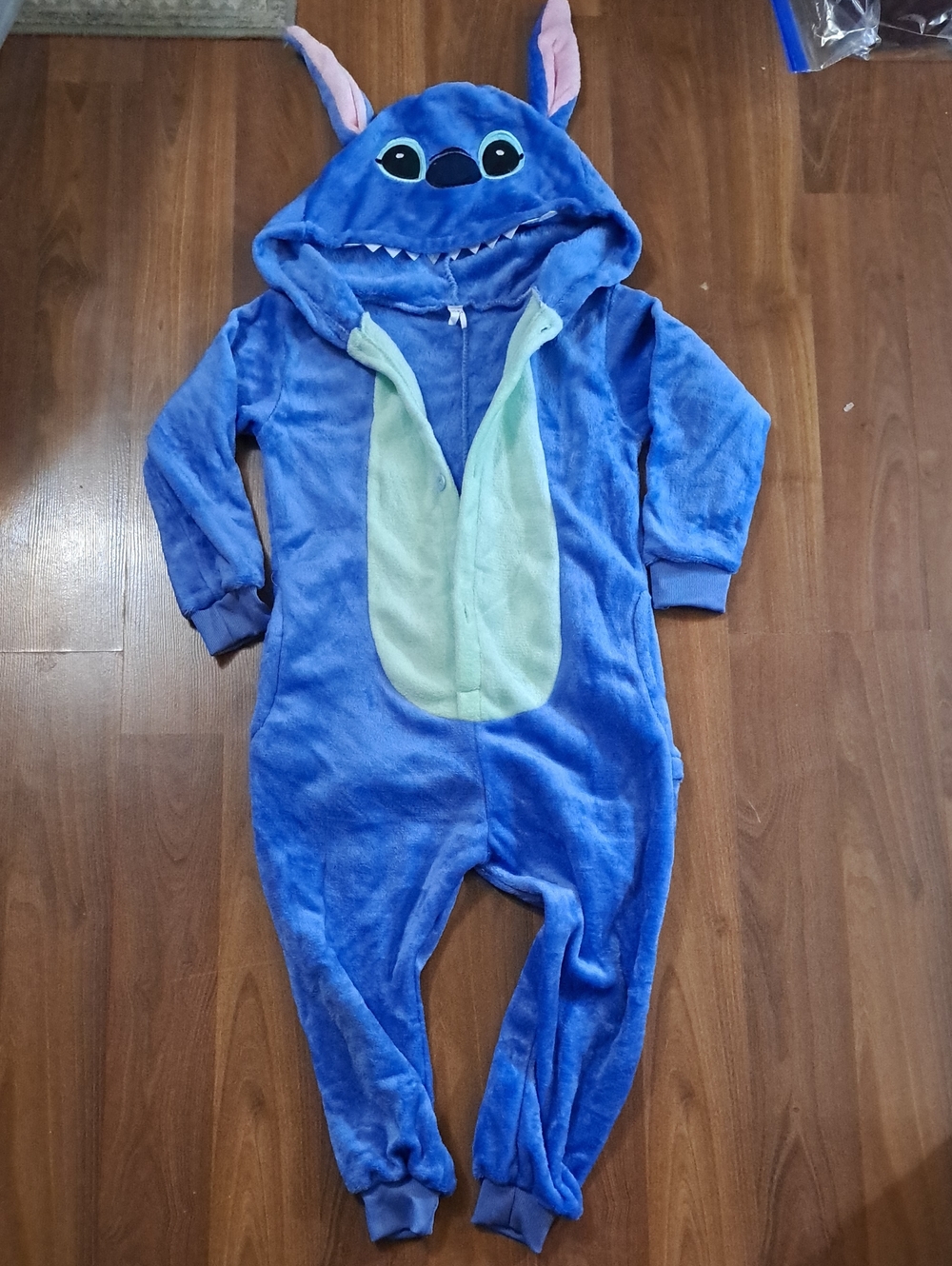 Blue Stitch-Inspired Plush Kids One-Piece Romper. Halloween. Cozy. Costume